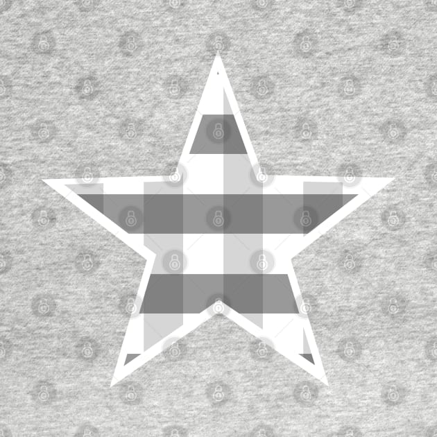 Gray and White Buffalo Plaid Star by bumblefuzzies